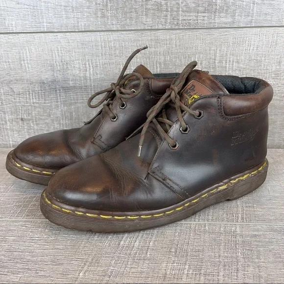 Vintage Dr Martens mens sz 9 brown boots - Picture 4 of 11